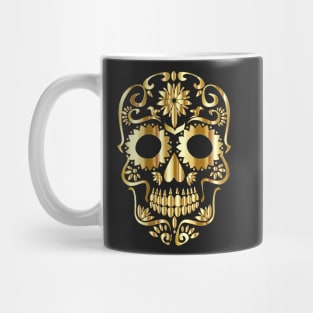 Sugar Skull Gold Mug